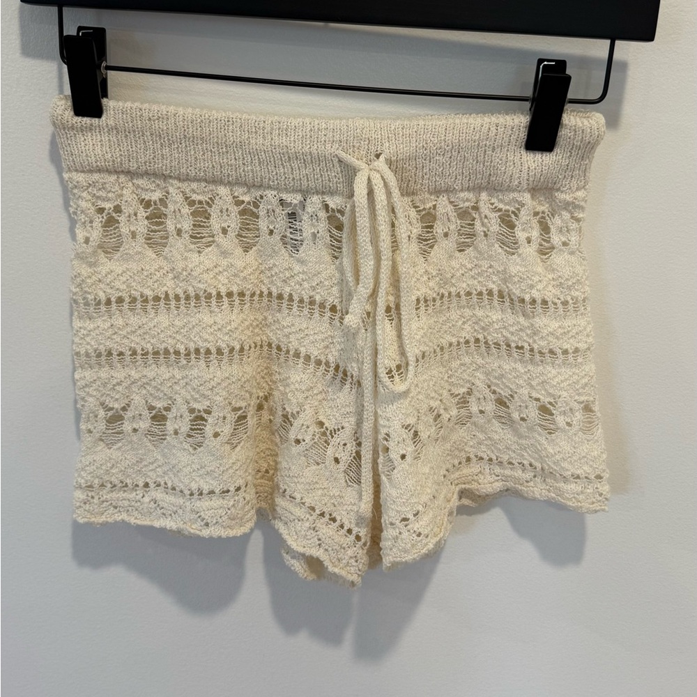 Zara Marching Set: Crochet Knit Top & Shorts Ecru - Picture 9 of 11